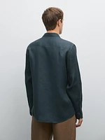 100% linen slim fit shirt