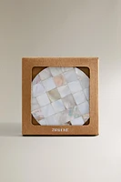 SET OF MOTHER-OF-PEARL COASTERS (SET OF 4)