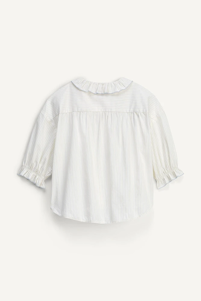 LIMITED EDITION RUFFLE TRIM STRIPED SHIRT