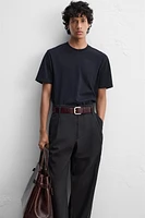WIDE FIT COTTON-VISCOSE PANTS