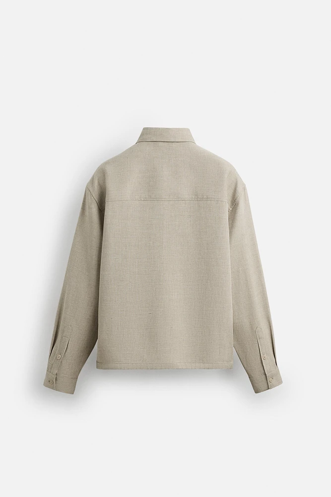LINEN TEXTURED OVERSHIRT