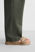 DOUBLE STRAP LEATHER SANDALS