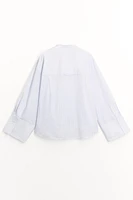 ZW COLLECTION MANDARIN COLLAR STRIPED SHIRT