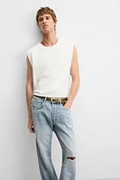 RIPPED REGULAR STRAIGHT FIT JEANS