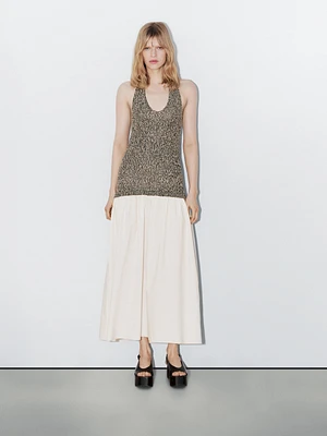 Contrast long dress - Studio