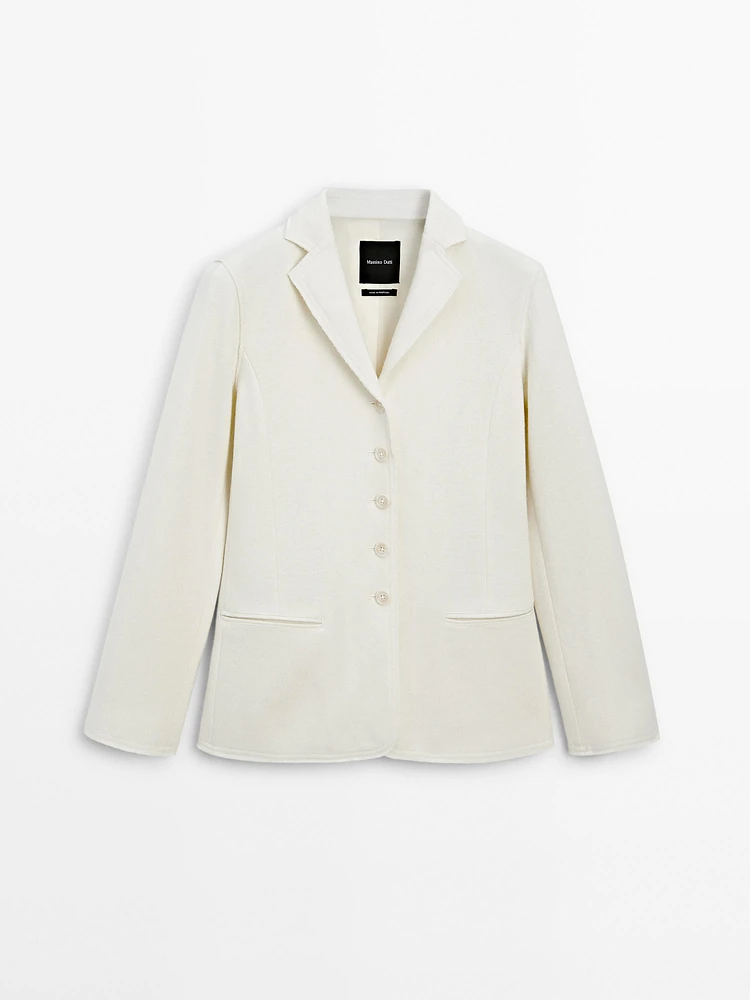 Blazer fin en laine mélangée