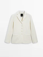 Blazer fin en laine mélangée