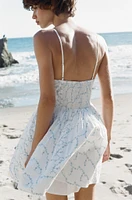 EMBROIDERED POPLIN DRESS