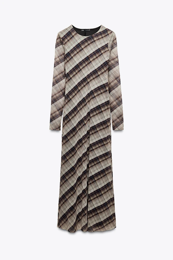 PLAID TULLE DRESS
