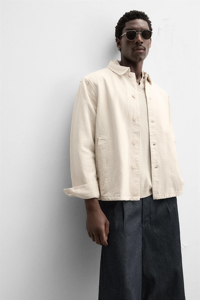 TEXTURED WEAVE OVERSHIRT