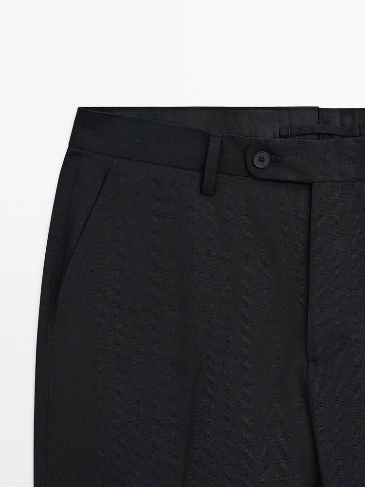 Pantalon de costume en laine mélangée