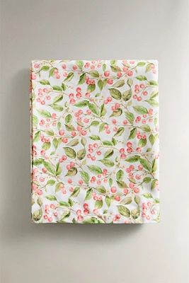 RESIN-COATED TABLECLOTH WITH A CHERRY PRINT