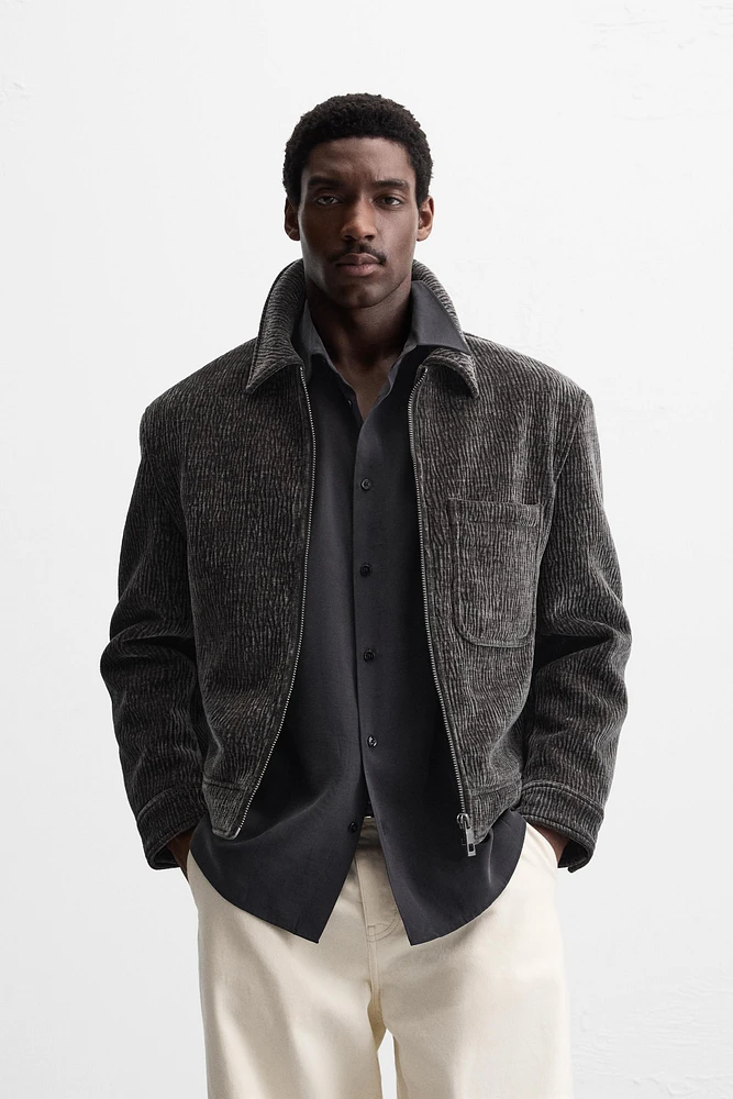 TEXTURED WRINKLED EFFECT JACKET