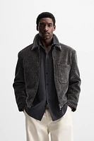 TEXTURED WRINKLED EFFECT JACKET