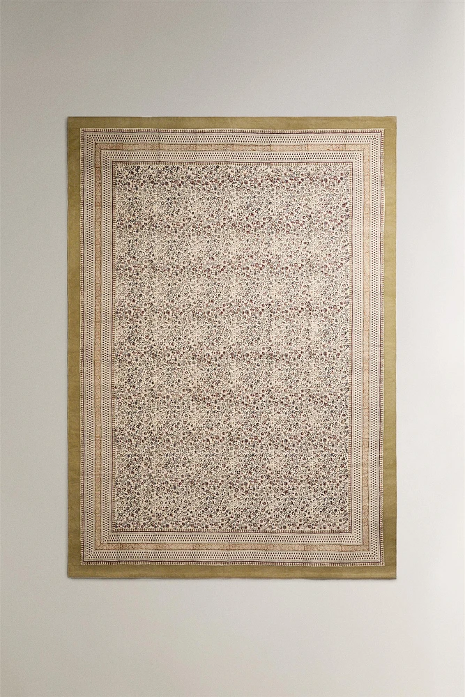 BLOCK PRINT COTTON AREA RUG
