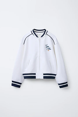 PIQUÉ BOMBER JACKET WITH MODAL