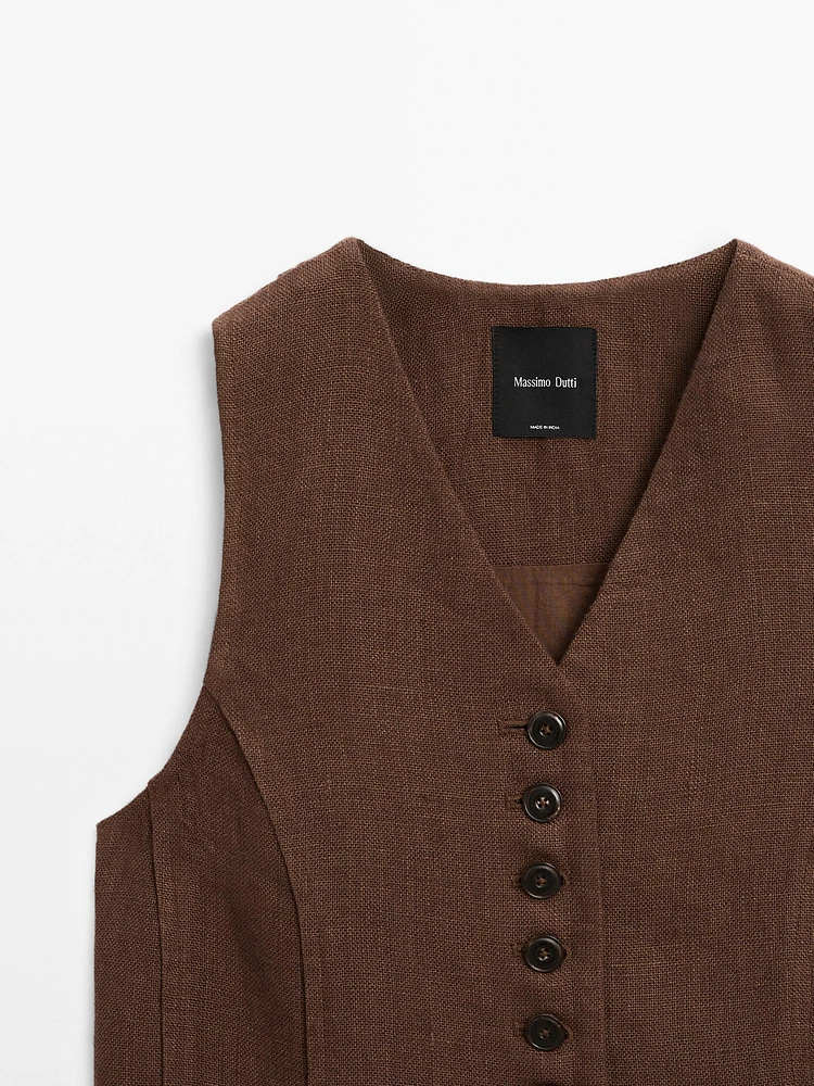 Gilet long en lin
