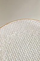RAISED GLASS CHARGER WITH GOLD RIM