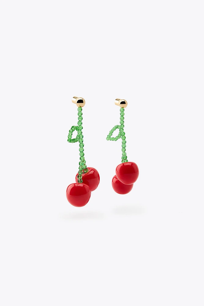 CHERRY BEAD EARRINGS