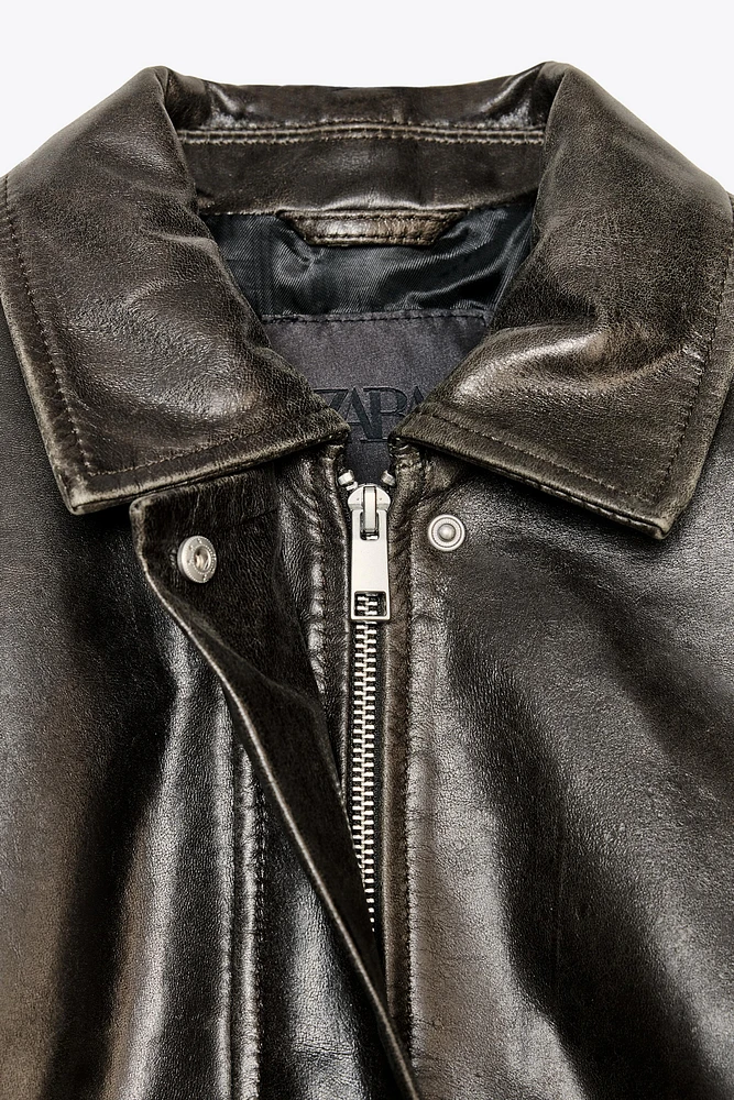 BLOUSON BOMBER EN CUIR 100 % ZW COLLECTION LIMITED EDITION