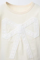 LACE BOW T-SHIRT