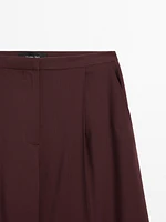 100% wool dart trousers