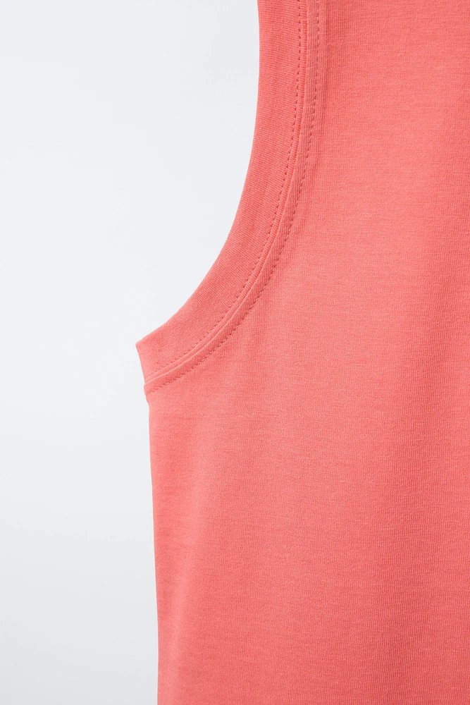 PRINTED SLEEVELESS T-SHIRT