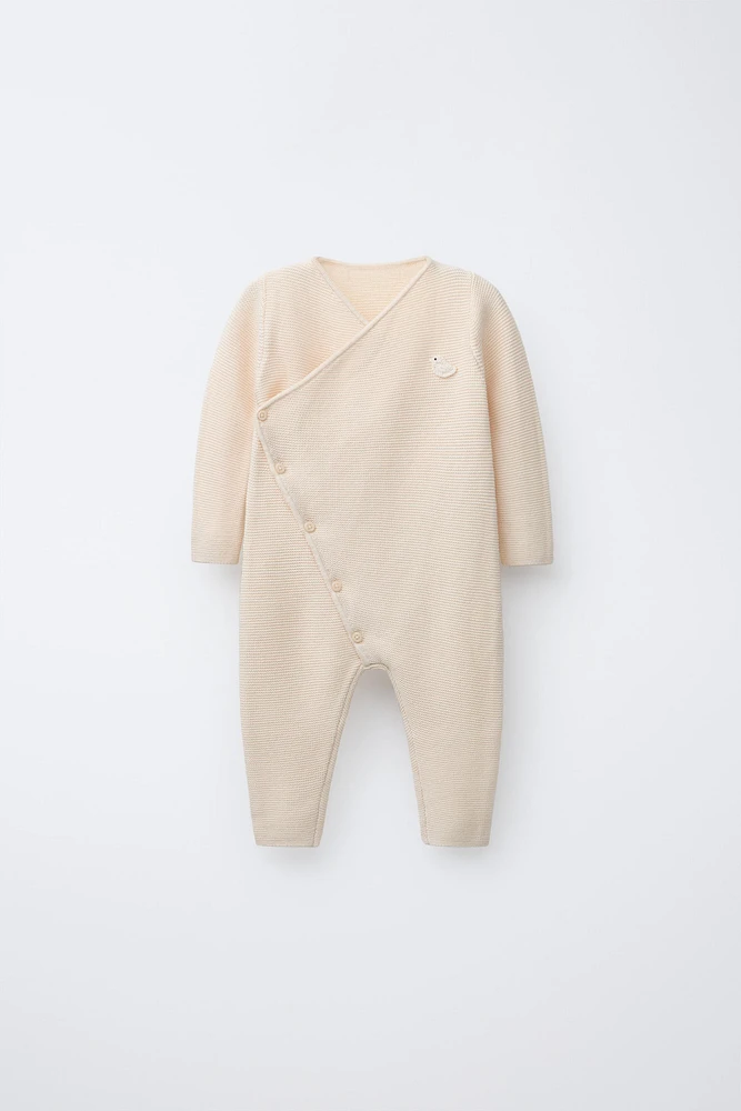 KIMONO EN MAILLE CANARD BRODÉ