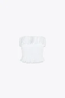 STRAPLESS POPLIN TOP