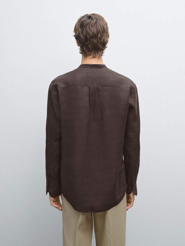 Chemise regular à col mao