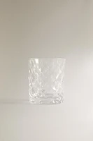 CRYSTALLINE TUMBLER WITH RAISED DESIGN