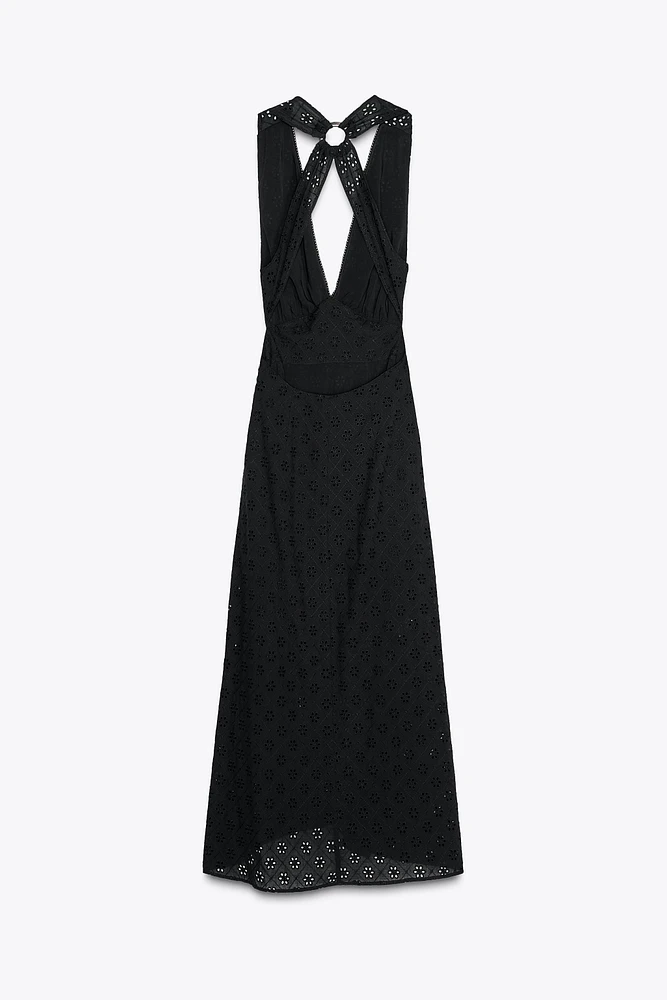 OPENWORK EMBROIDERED DRESS