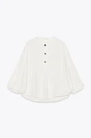 FLOWY CREPE BLOUSE