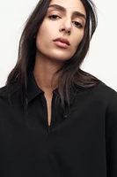 ZIP POLO COLLAR TOP