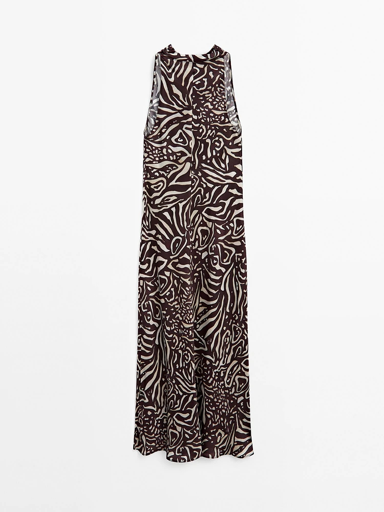 Robe midi fluide imprimée