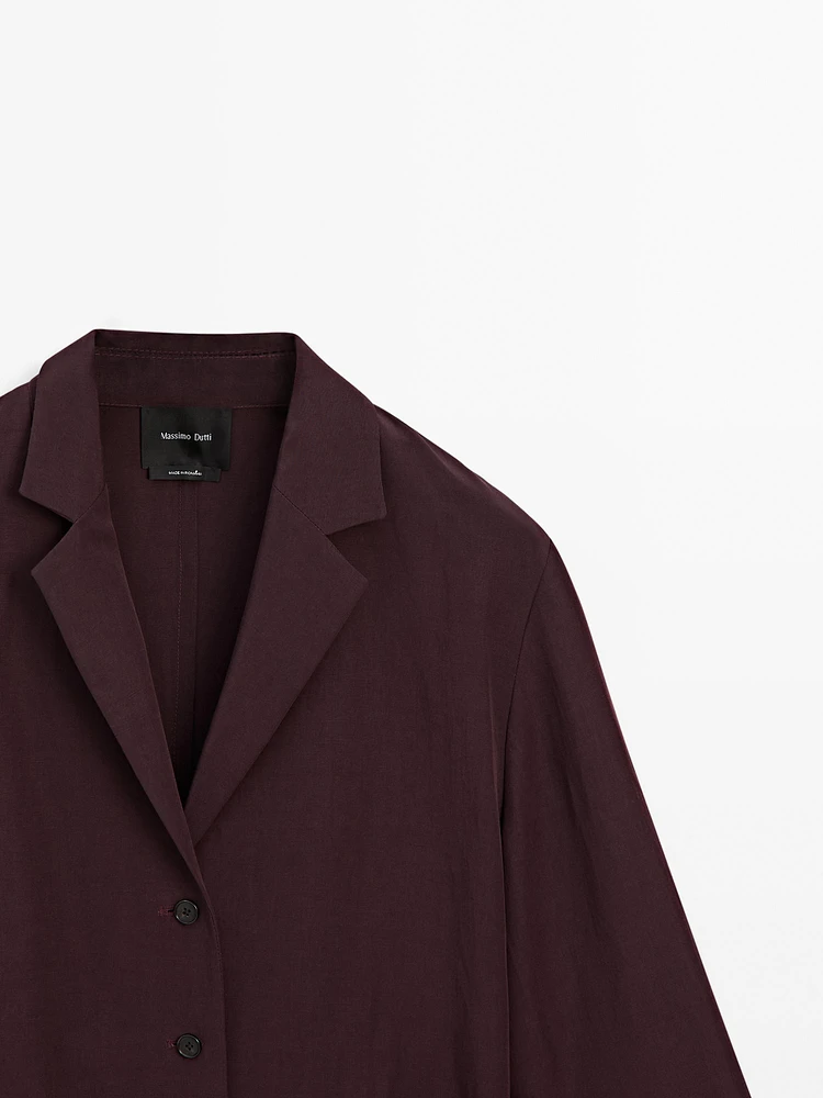 Semi-textured blazer with belt