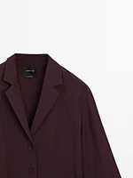 Semi-textured blazer with belt