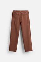 PLEATED POPLIN PANTS