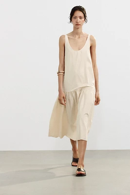 RUCHED MIDI DRESS