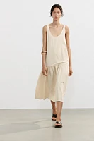 RUCHED MIDI DRESS