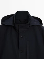 Cotton blend hooded parka