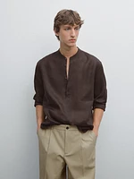 Chemise regular à col mao