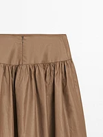 Midi skirt with scalloped yoke detail - Studio