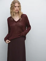 Long pleated flared skirt
