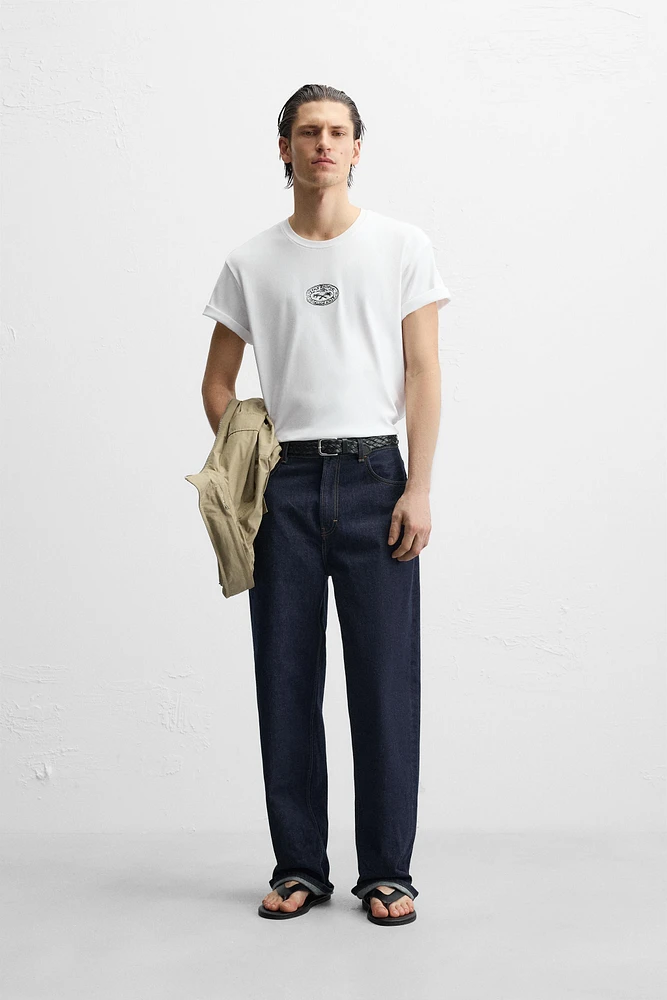 T-SHIRT WITH TONAL EMBROIDERY