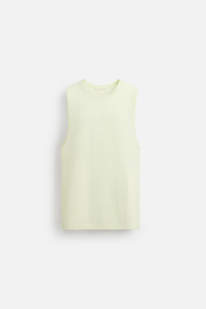 T-SHIRT DÉBARDEUR VISCOSE ET LIN