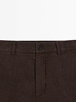 100% linen Bermuda shorts