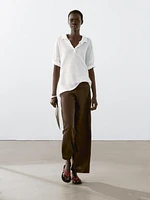 Pull en maille oversize à col polo