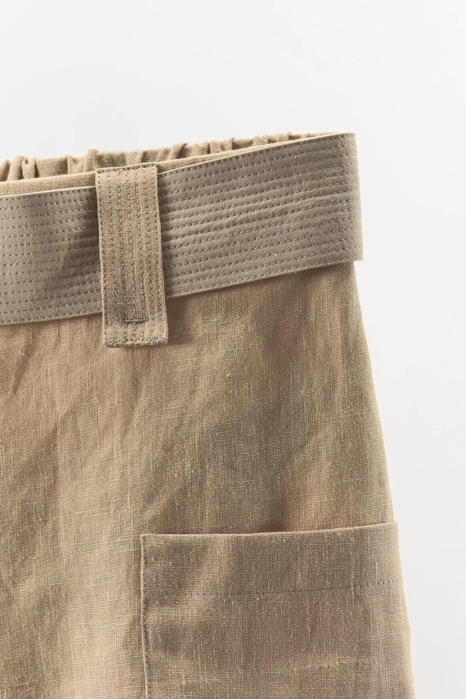 100% LINEN COMBINATION BERMUDA SHORTS LIMITED EDITION