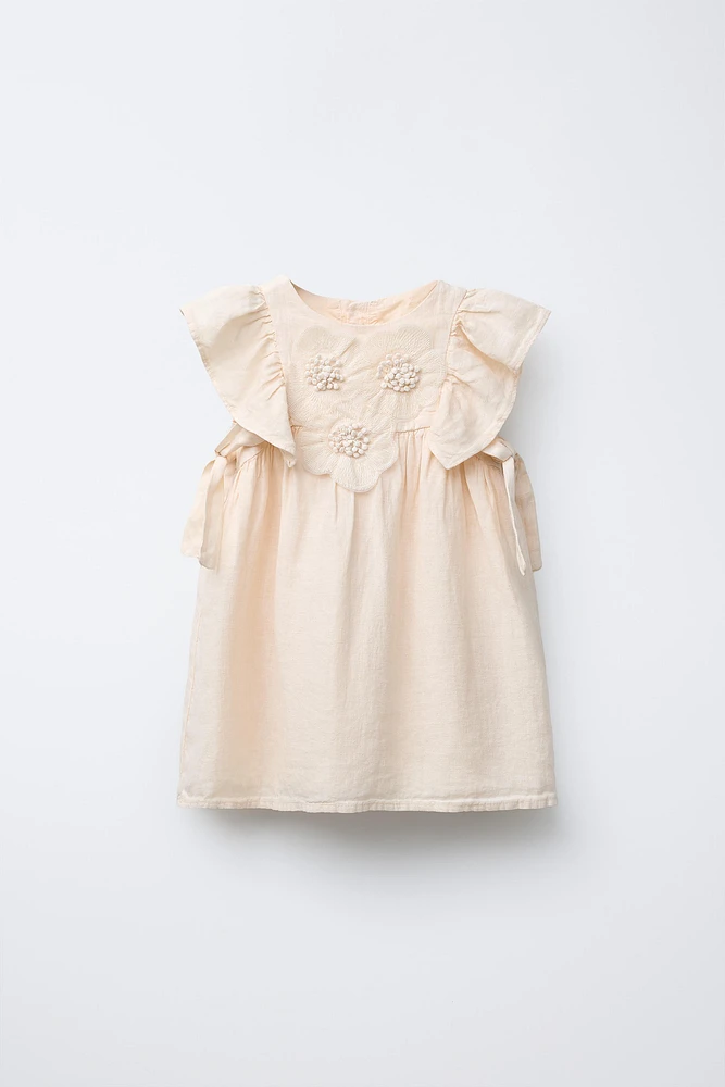 100% LINEN FLORAL DRESS